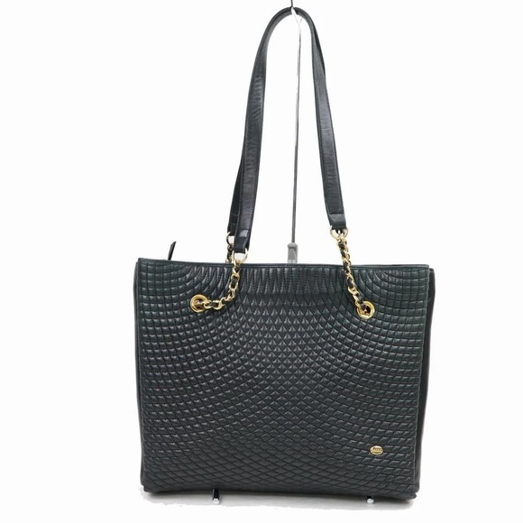 Bally Black Quilted Leather Chain Tote 870114